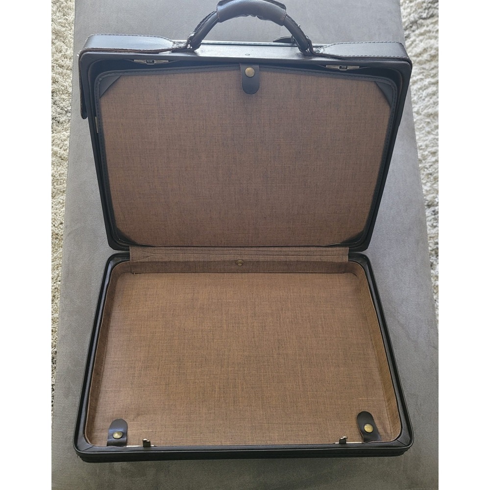 Vintage Hartmann Escort Vinyl‎ Attache Case Brown Briefcase 18 Inch - Picture 8 of 16